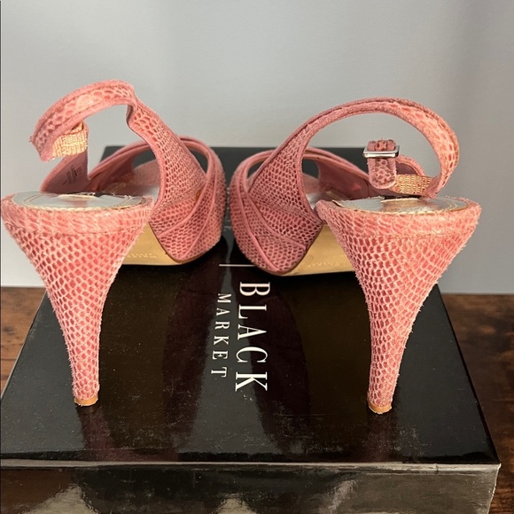 White House Black Market Pink Peep-Toe Heels - Picture 3 of 7